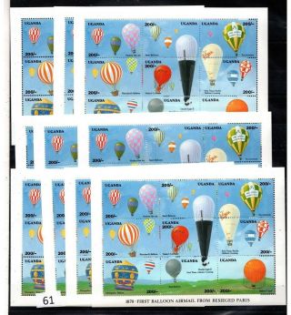 == 10x Uganda - Mnh - Air Balloons - Aviation -