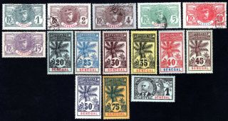 Senegal 1906 Group Of 15 Stamps Mi 30 - 44 Mh/used Cv=136€