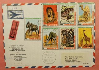 1975 Equatorial Guinea Animals Malabo Express Airmail To Usa