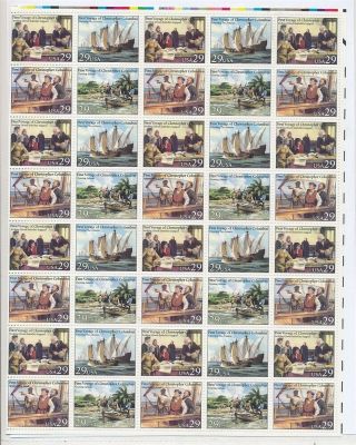 C29866 First Voyage Of Christopher Colombus Mnh Folded Sheetlet Usa Face $11.  60