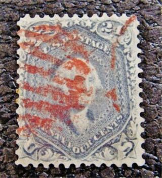 Nystamps Us Stamp 78b Red Cancel $475