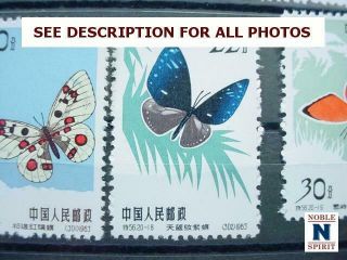 NobleSpirit Stunning China PRC Nos.  661 - 680 MNH Butterflies =$362 CV 8