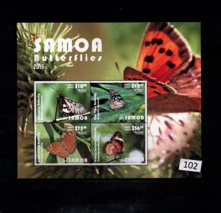 // Samoa - Mnh - Butterflies - Nature - Plants - 2015