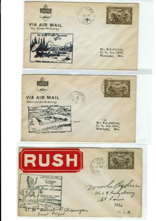 Can519 Fort Mcmurray - Aklavik Canada 1929 First Regular Flight 15 Covers Air Mail