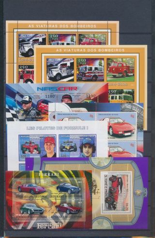 Ab3 - 2644 World Racing Sports Old - Timers Cars Good Sheets Mnh