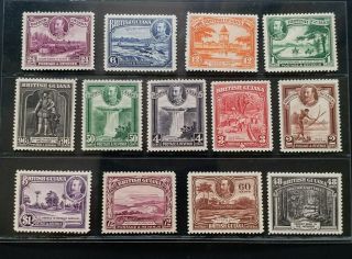 British Guiana 1934 Kg V 1c To $1 Sg 289 - 300 Sc 210 - 222 Pictorial Set 13 Mnh