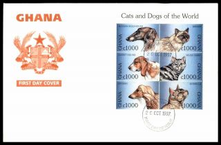 Mayfairstamps Ghana 1997 Cats And Dogs Of The World First Day Cover Wwb43105