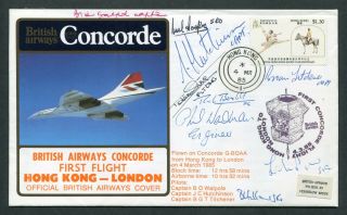 1985 Ba Concorde 1st First Flight Cover Hong Kong London Signed (11)