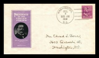 Dr Jim Stamps Us William Howard Taft Presidential Series Fdc Cover Scott 831
