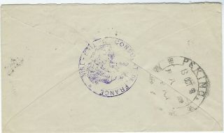 China 1898 Tientsin to Peking 2c cover with black Pa - Kua date stamp 2