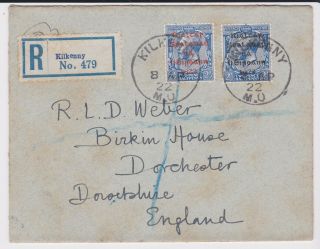 Stamps 1922 Ireland Registered Kilkenny Ovpts Red & Black Postal History