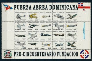 D000826 Aircrafts Sheetlet Mnh Dominican Republic