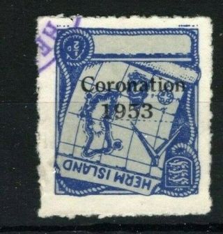 Gb Locals Channel Islands Herm Error Inverted Coronation 1953 Overprint Ma433