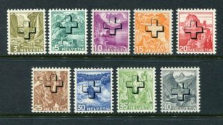 Switzerland 1938 Official Mnh To 40c 9 Stamps