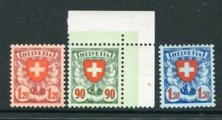Switzerland 1924 Shield Mnh To 1.  5f 3 Stamps