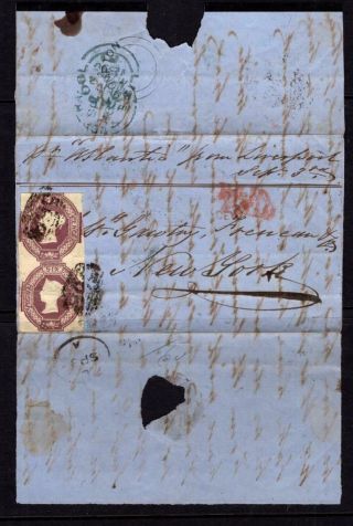 Great Britain 1854 6p Pair on Cover - - SC 7 Cats $2000.  00, 4