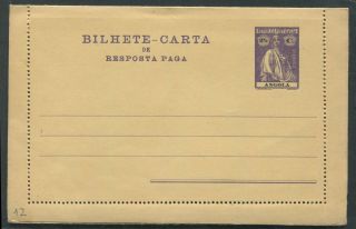 Angola 2 1/2c Ceres Reply Paid Lettercard
