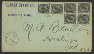 Canada Stamp Scott 66 (x 6) On 1898 Cover Danville Quebec To Hastings,  Nebraska