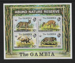 1976 Gambia: Abuko Nature Reserve Minisheet Sg Ms360 Unmounted (mnh)