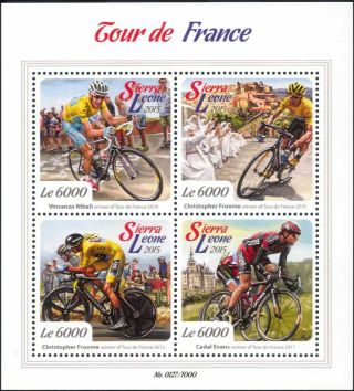 Sierra Leone 2015 Tour De France/sports/bikes/cycling/racing 4v M/s (n40199a)