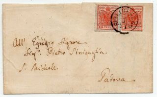 1854 Italy / Austria Mixed Franking Cover,  Spilimbergo Cancel,  Wow