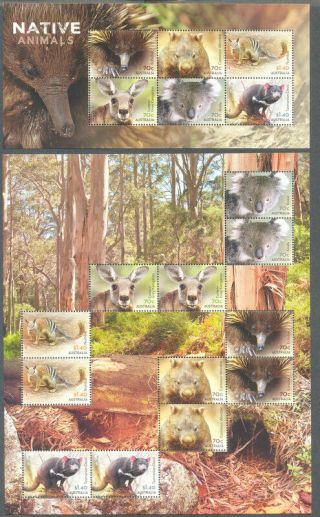 Australia - Native Animal Set Of 2 Sheets Mnh