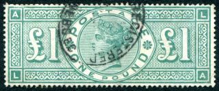 (8) Very Good Lightly Cancelled Sg212 Qv £1.  00 Green