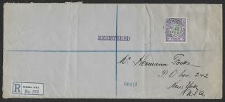Antigua 1913 (1 Dec) Long Registered Cover (two - 9877