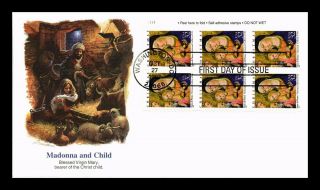 Dr Jim Stamps Us Madonna Child Christmas First Day Cover Block Fleetwood