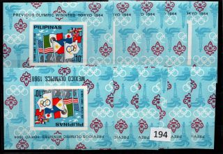 /// 11x Philippines - Mnh - Sport - Olympics - Flags - Imperf - Mexico 1968