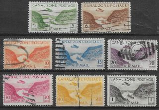 Canal Zone,  Us,  1931/49,  Air Mail,  Gaillard Cut,  Set Of 8 Stamps,
