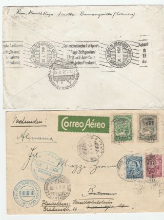 Colombia Scadta Aimail Cover Cartago Cali 1928 To Germany Redirected