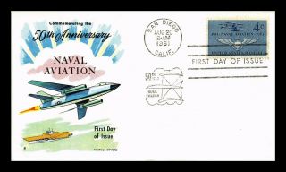 Dr Jim Stamps Us Naval Aviation 50th Anniversary Fluegel Fdc Cover Scott 1185