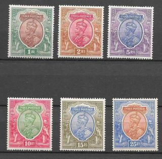 India 1911 Sg 185,  187 - 191 Cat £1200