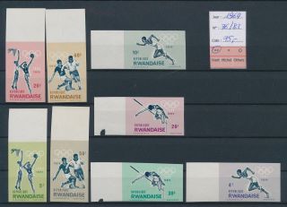 Lk68404 Rwanda 1964 Imperf Sports Olympics Fine Lot Mnh Cv 75 Eur