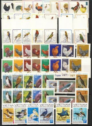 Viet Nam Bird On Stamp Topical Sets Mnh Vf Complete,  Some Imperfs On 2 1/2 Pages
