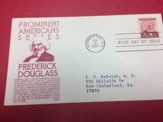 1290 Fdc 1967 Anderson Cachet 25c L25 Prominent Americans Frederick Douglas Red