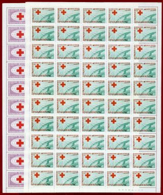 Korea 1959 295 - 96,  Sheet Of 50,  Centenary Of Red Cross Idea