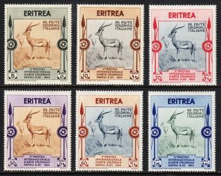 Eritrea — Scott 175 - 180 — 1934 Colonial Arts Exhibition Set — Mh — Scv $28.  50
