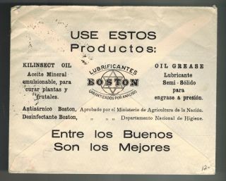 1941 Argentina Advertising Cover To Usa Boston Oil Company Judaica Trabb Kaufman