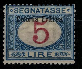 P118273 / Eritrea / Postage Due / Sassone 10 Mh Certificate 500 E