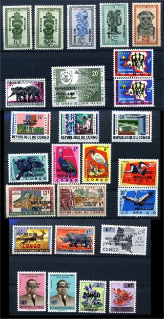 Congo - Katanga - Local Overprint - Stanleyville - 26 Different Stamps - Mnh