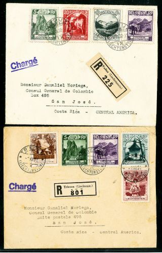 Liechtenstein Stamps 94//107 Registered Covers 1930 Rare