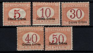 P118270 / Eritrea / Postage Due / Sassone 14 – 15 – 17 / 19 Mh 225 E