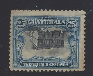 Guatemala 141a Inverted Center Post Office Stamp From 1911