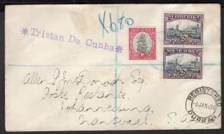 Tristan Da Cunha To South Africa Registered Cover 1936 To Durban