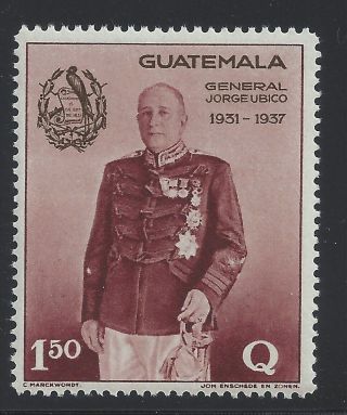 Guatemala Scott 291 Vlh Jorge Ubico Stamp