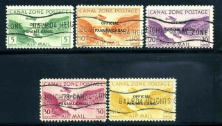 Us Possessions Canal Zone Scott Co8 - Co12 Air Mail Official Set 1941 Issue 9g2321