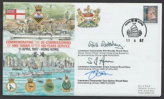 Hong Kong 1997 Royal Navy Cover Hms Tamar Decommission Signed