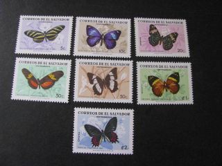 El Salvador Stamp Set Butterflies Scott 791 - 794,  C252 - C255 Never Hinged
